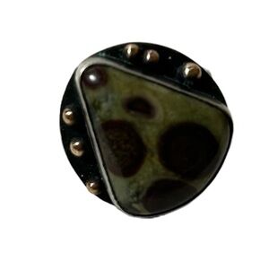 Sterling Silver Agate Artisan Stone Ring Sz8